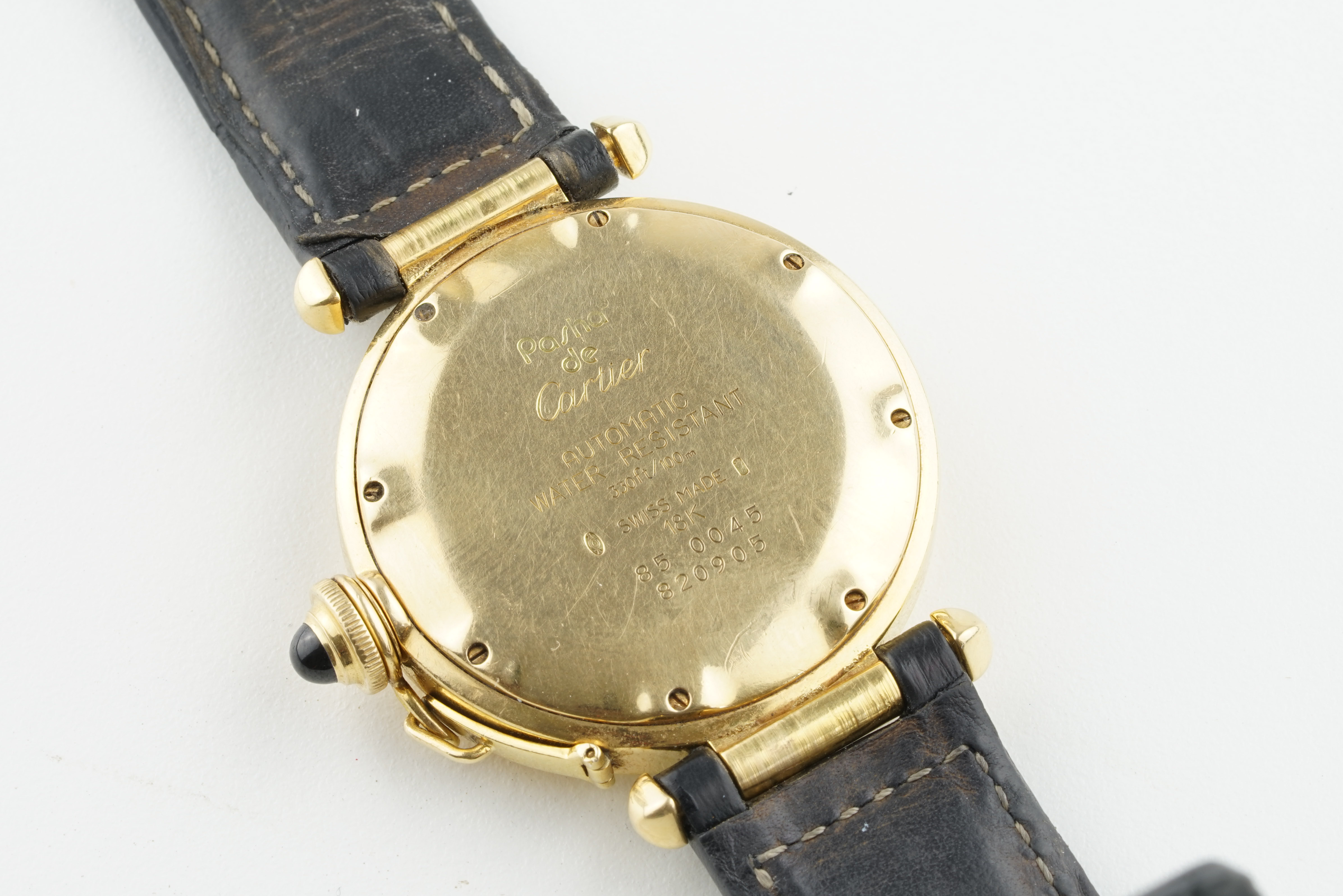 CARTIER PASHA 18CT GOLD WRISTWATCH REF. 820905, circular off white dial with arabic numeral hour - Image 2 of 2
