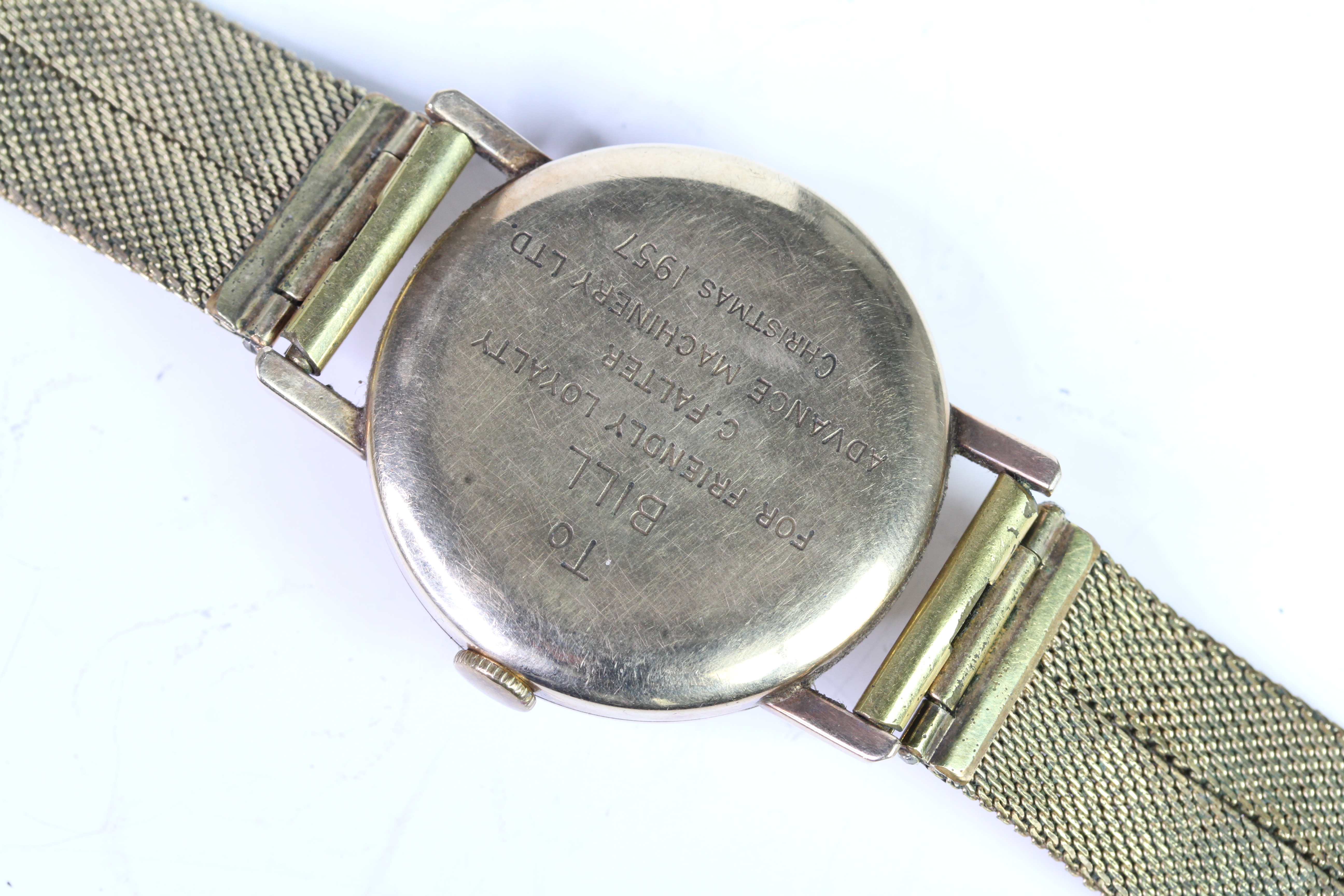 VINTAGE 1956 9CT TUDOR, cream honeycomb dial, gold hour markers, outer seconds track, 32mm 9ct case, - Image 3 of 5
