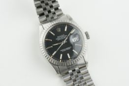 ROLEX OYSTER PERPETUAL DATEJUST 'QUICKSET' REF. 16030 CIRCA 1987, circular black dial with stick