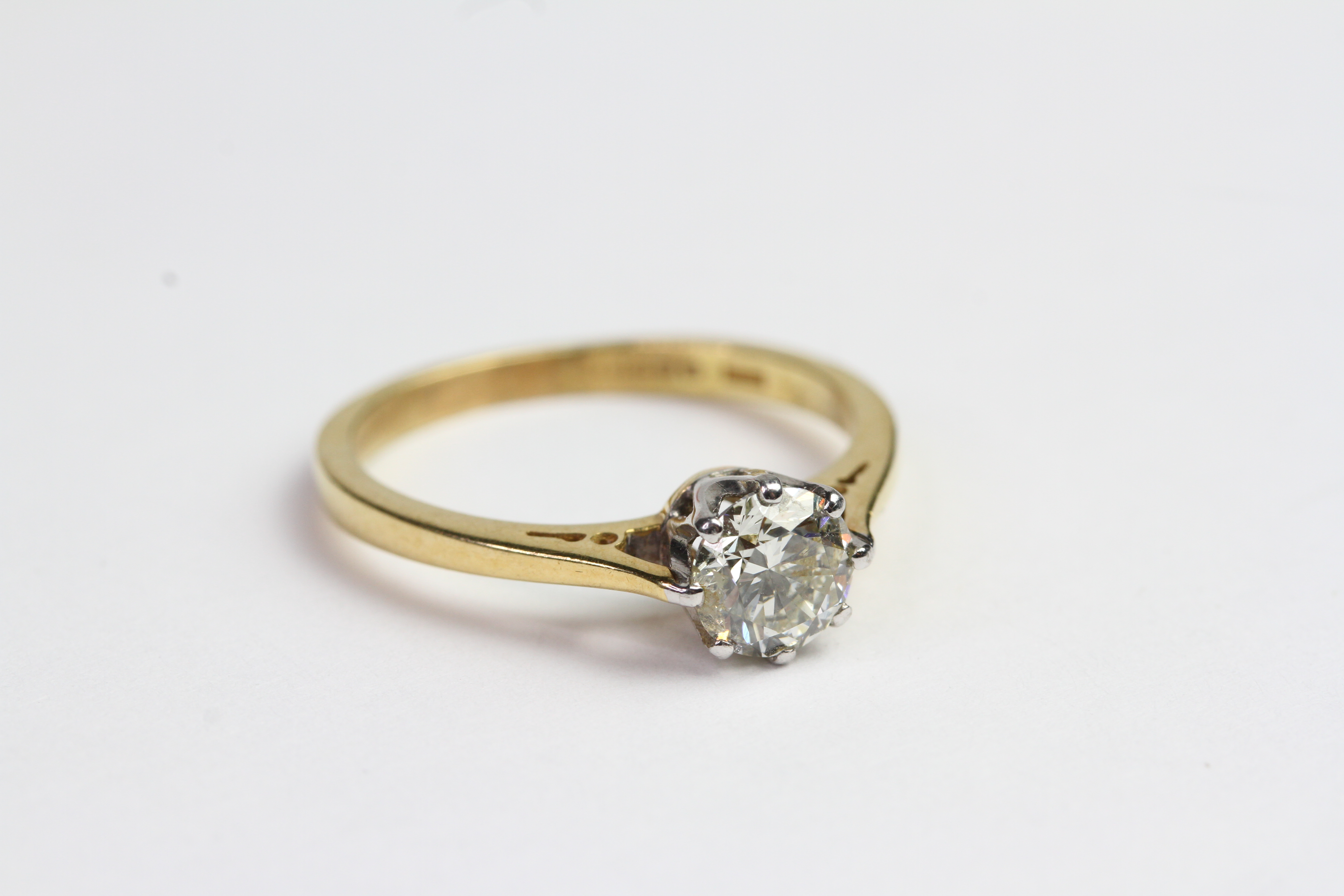 18ct with White Gold setting, Round brilliant diamond solitaire ring D Est 0.50ct - Image 2 of 2