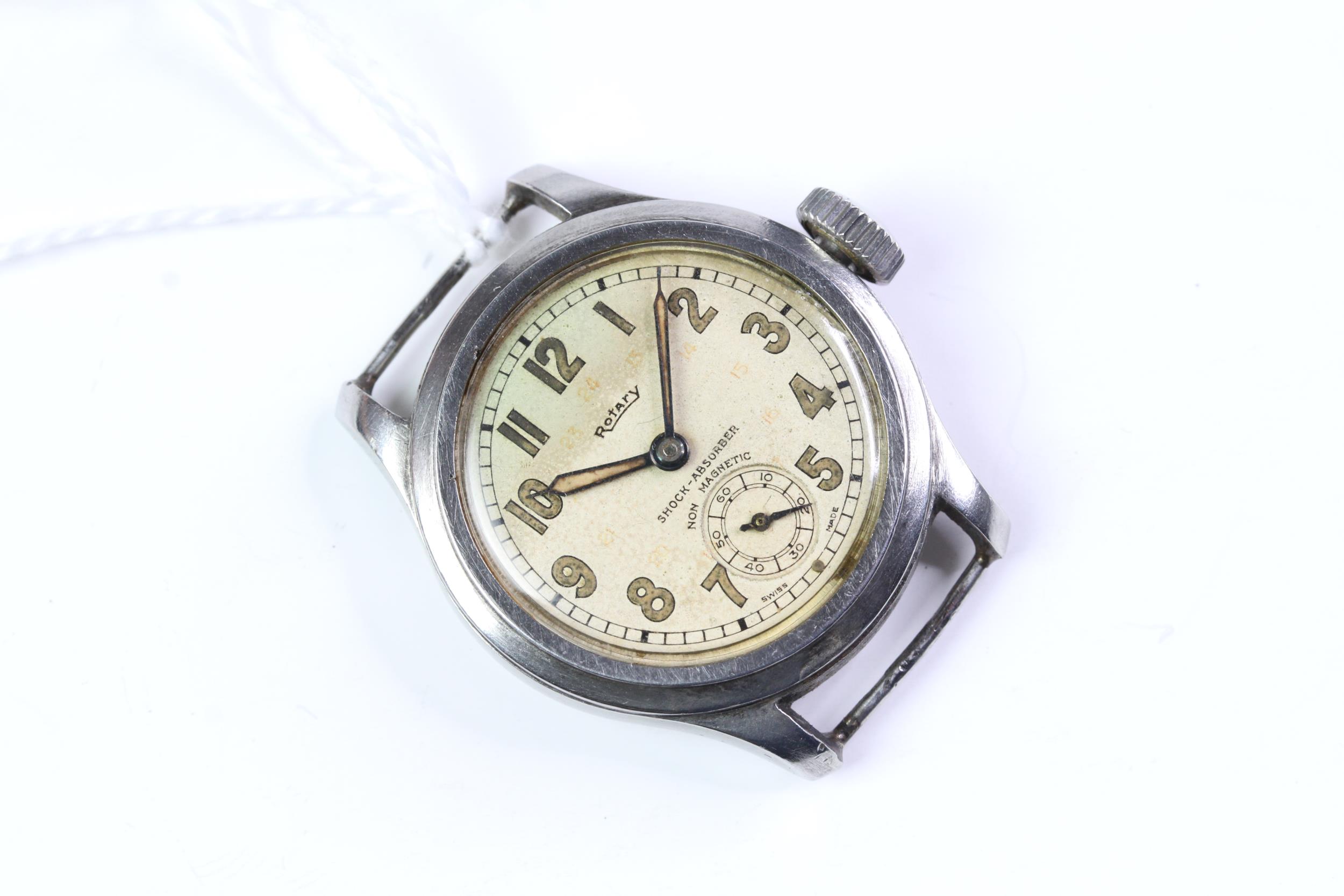 1940s Rotary Hermetic Stainless Steel case and snap on case back. With original dial and