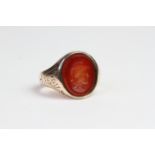 9ct gold cameo signet ring
