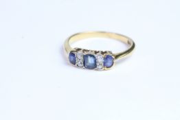 18ct Gold, sapphire and diamond ring