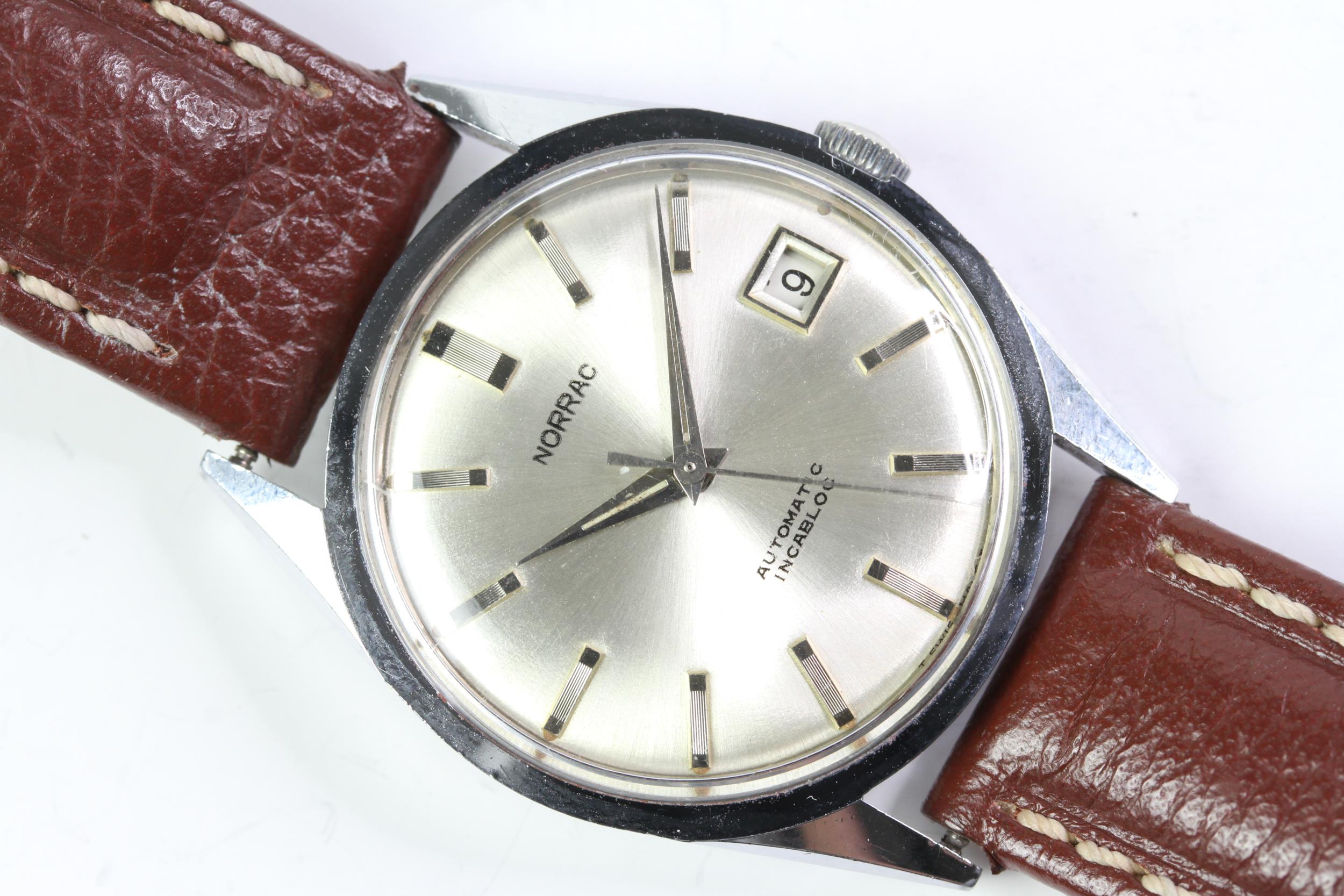 Norrac Automatic Gents Watch with stainless steel case with screw down case back and silvered