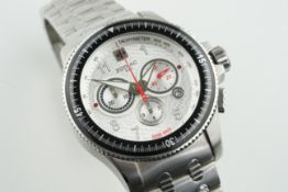 ZODIAC RACE DRAGON CHRONOGRAPH WRISTWATCH, circular triple register dial with hour markers and