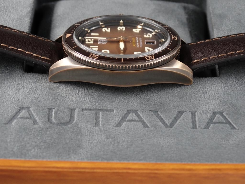 TAG HEUER AUTAVIA BOX AND PAPERS 2022, circular smoke brown dial with applied arabic numeral hour - Image 3 of 6