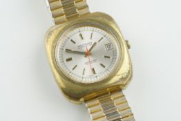 WALTHAM ELECTRODYNE DATE WRISTWATCH, circular silver dial with applied hour markers and hands,