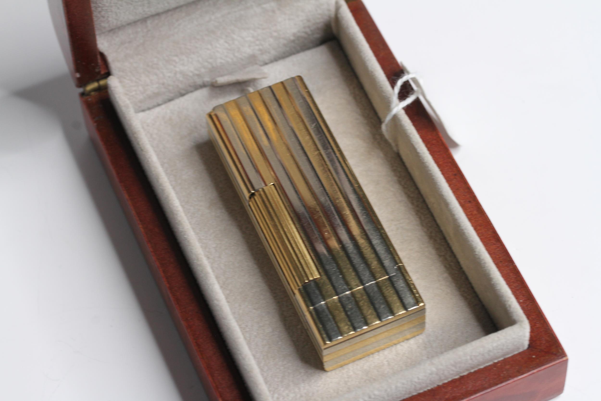 Solid 18ct Dunhill two tone Rollagas, white and yellow gold, singed and import mark to base, - Image 2 of 4