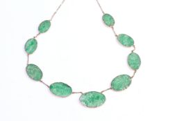 Jade Plaque Necklace 18ct Gold