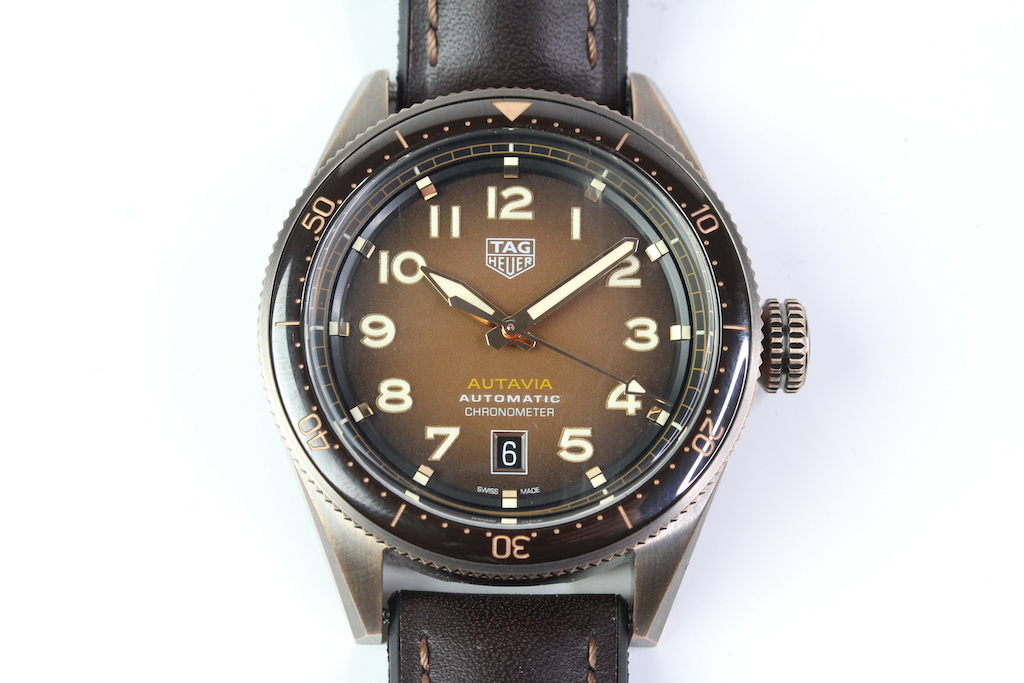 TAG HEUER AUTAVIA BOX AND PAPERS 2022, circular smoke brown dial with applied arabic numeral hour - Image 5 of 6