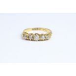 18ct gold ring with 5 diamonds