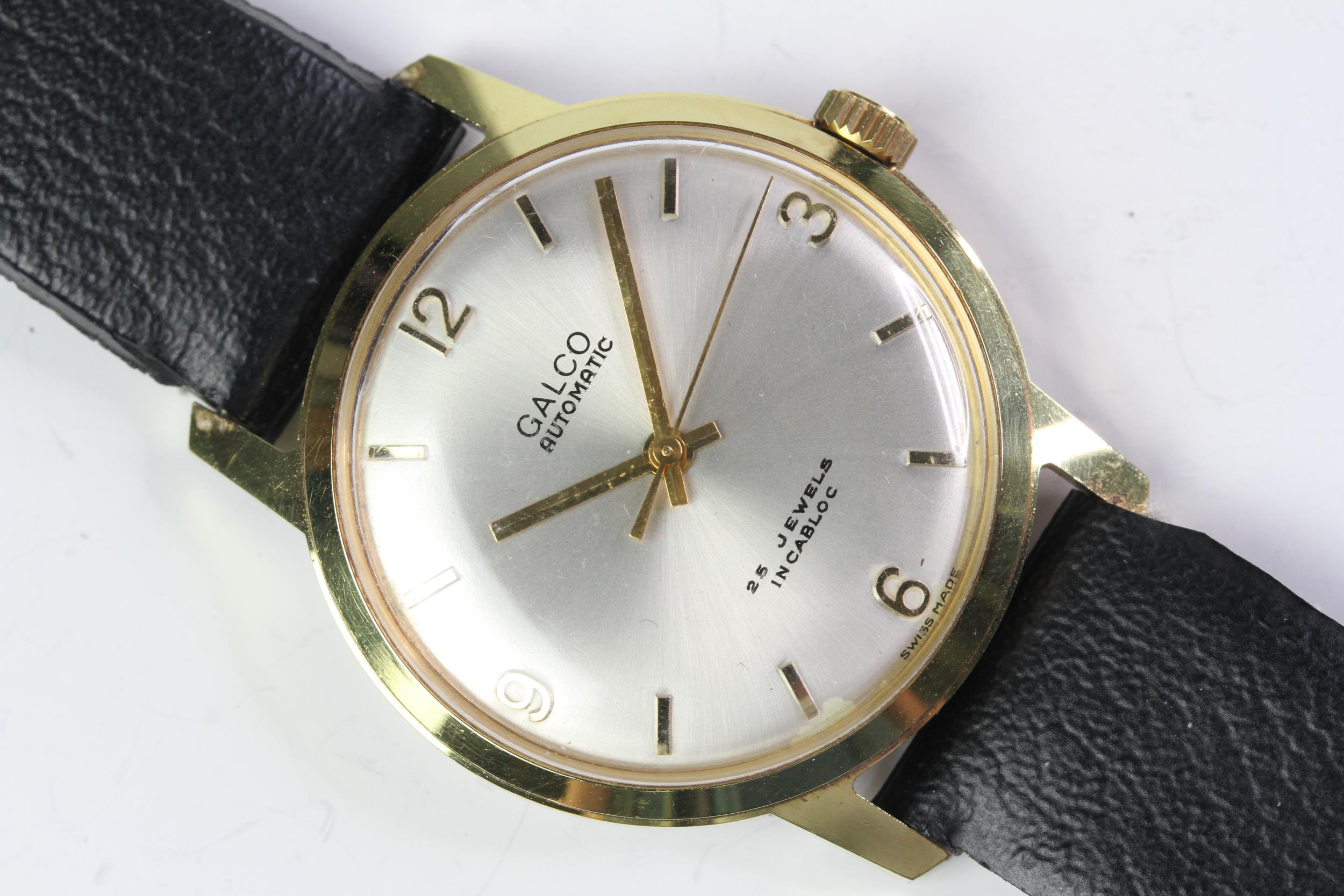 Galco ( Gallet watch Company ) Gents Automatic Watch, Gold Plated case, with Screw Down Back, silver