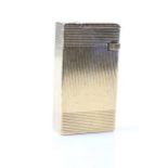 1950S DUNHILL BROAD BOY CIGARETTE LIGHTER, gold plated pin stripe case, signed with Patent number
