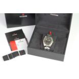 TUDOR BLACK BAY HARRODS LIMITED EDITION FULL SET 2018 WITH STICKERS REFERENCE 79230G, circular black