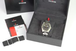 TUDOR BLACK BAY HARRODS LIMITED EDITION FULL SET 2018 WITH STICKERS REFERENCE 79230G, circular black