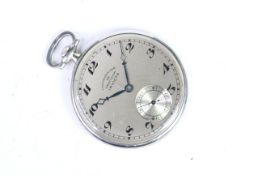 UNUSUAL ART DECO PLATINUM CHRONOMETRE DE PRECISION INVICTA ART DECO POCKET WATCH,