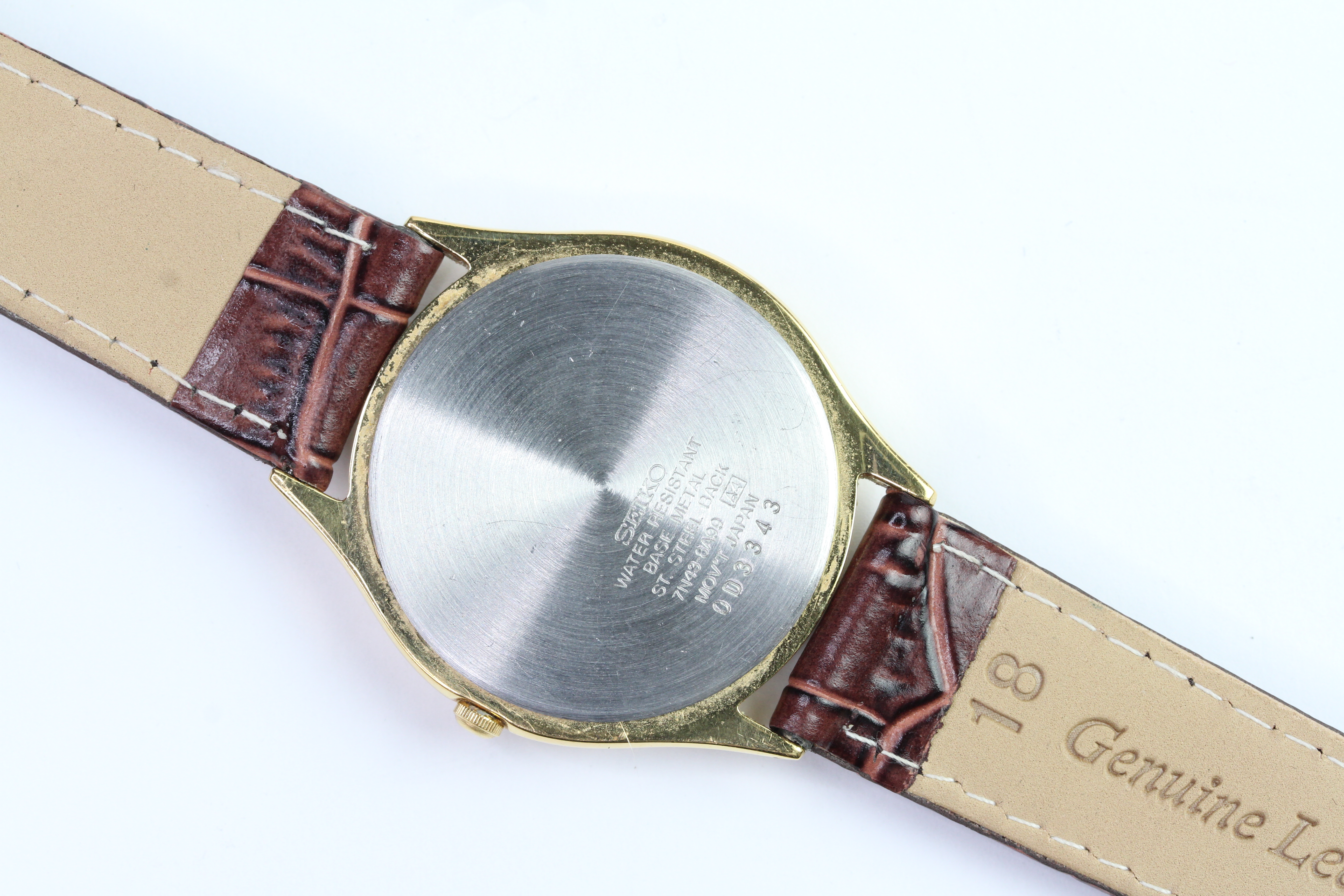 SEIKO GOLD PLATED DAY DATE QUARTZ WATCH - Image 2 of 2