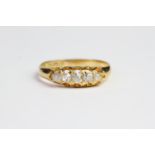 18ct gold carved half hoop diamond ring