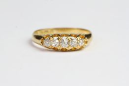 18ct gold carved half hoop diamond ring
