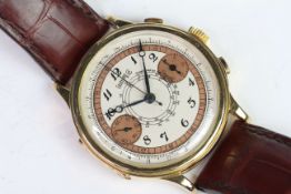 18CT EBERHARD & CO CHRONOGRAPH V65 CIRCA 1940s