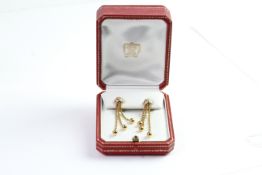 Cartier 18ct gold Tassel Earrings, bombe set tops, estimated total diamond weight 0.90ct, clarity