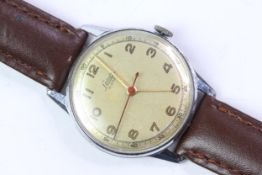 1940s Lanco Central second tool watch, manual wind movement, Stainless steel case with snap on