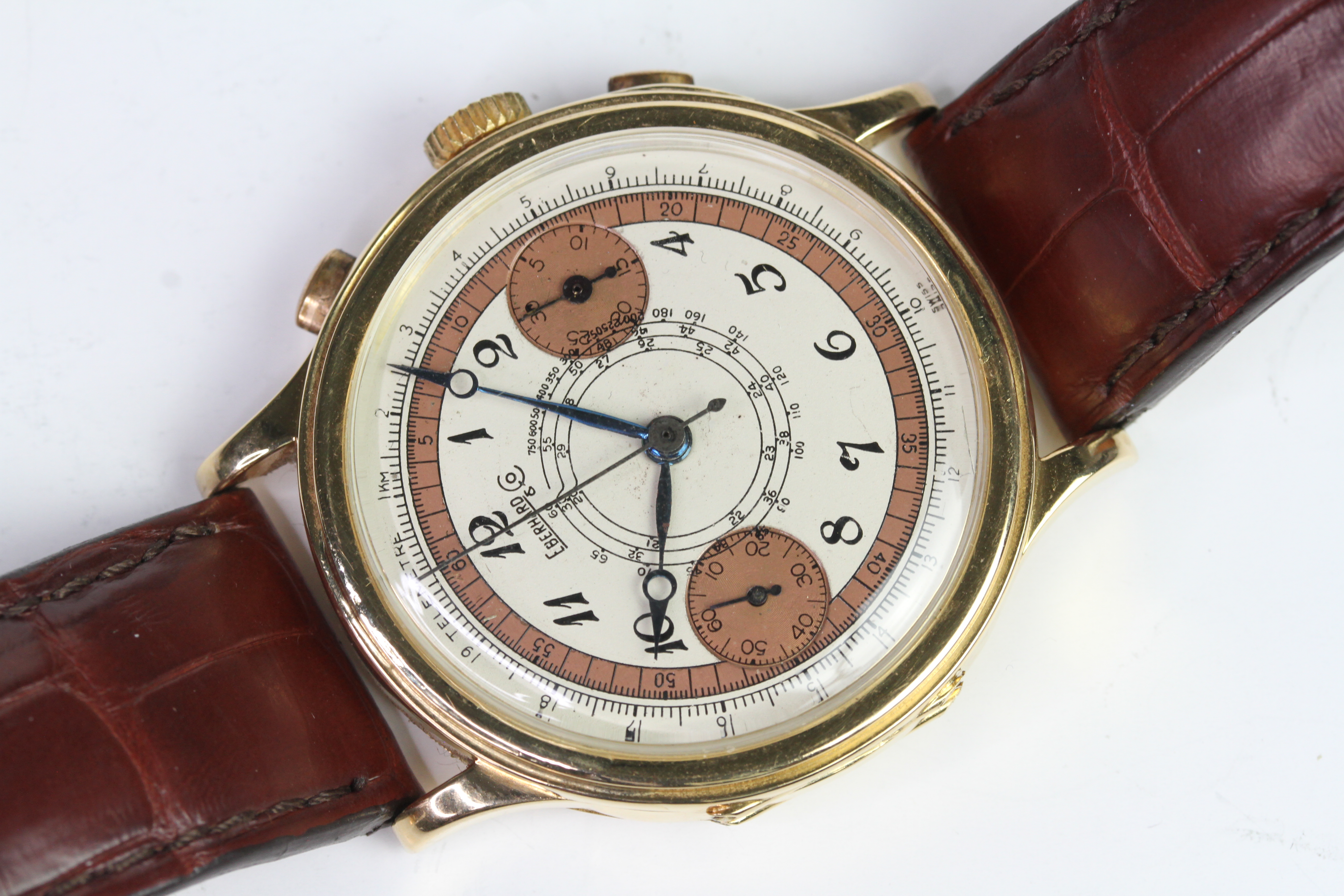 18CT EBERHARD & CO CHRONOGRAPH V65 CIRCA 1940s - Image 3 of 8