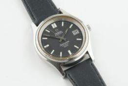 OMEGA SEAMASTER COSMIC 2000 WRISTWATCH, circular black dial with luminous hour markers and hands,