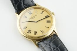 PATEK PHILIPPE 18CT GOLD CALATRAVA WRISTWATCH W/ BOX & GUARANTEE PAPERS REF. 3891, circular gold