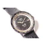 ROTARY GTO AUTOMATIC WORLD TIME CIRCA 1960s, circular black dial with baton hour markers, date