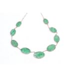 Jade Plaque Necklace 18ct Gold