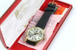 1970s Roamer Anfibio Incabloc date watch, boxed with paperwork and tag, Gold plated stainless