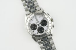 TUDOR MONARCH CHRONOGRAPH REF. 15900, circular white triple register dial with hour markers and