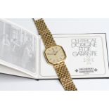 GENTLEMENS VACHERON CONSTANTIN QUARTZ 18CT GOLD WRISTWATCH W/ GUARANTEE REF. 70204/236, square