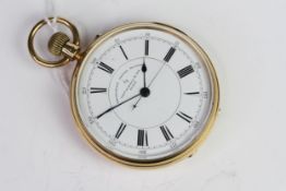A FINE 18CT CHRONOGRAPH POCKET WATCH BY THOMAS RUSSELL 1893