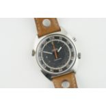 RARE OMEGA CHRONOSTOP SEAMASTER WRISTWATCH, circular black dial with stick hour markers and hands,