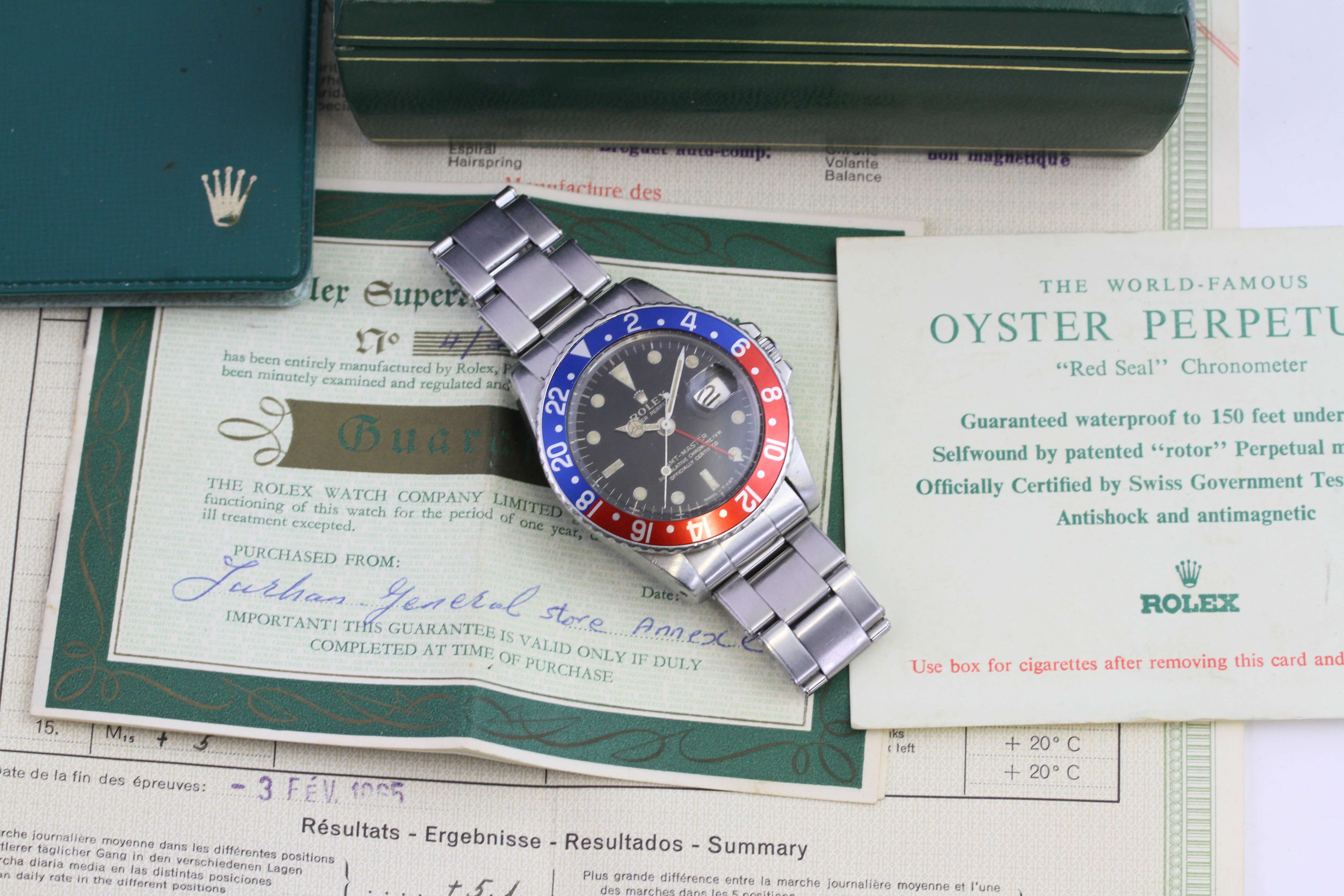 VINTAGE ROLEX 1675 GMT MASTER GILT DIAL CIRCA 1964 WITH BOX AND PAPERS,  gloss gilt dial with patina - Image 2 of 7