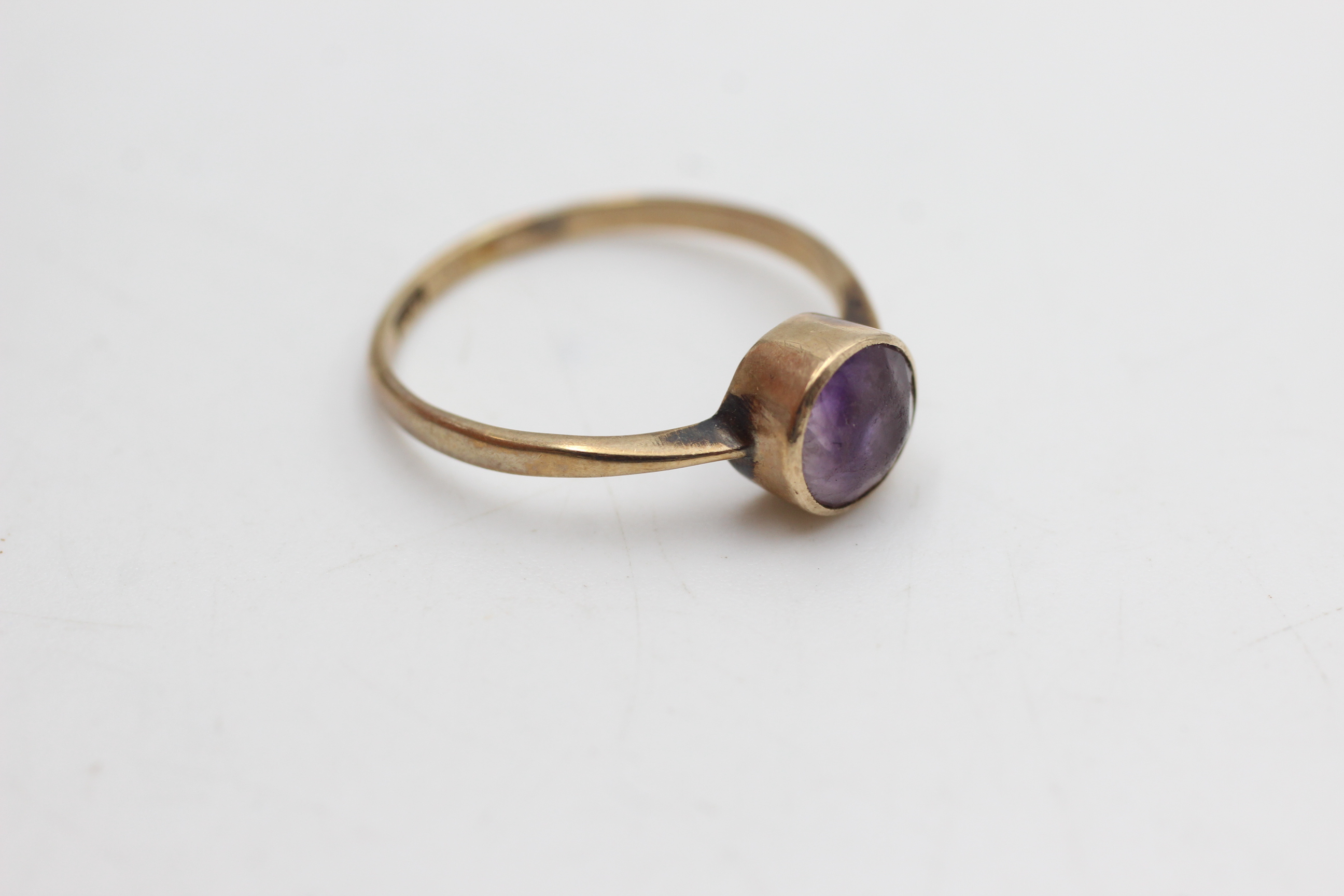 9ct gold antique amethyst ring (1.8g) - Image 2 of 4
