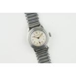 RARE GENTLEMENS LONGINES STEPPED WRISTWATCH CIRCA 1937, circular off white dial with arabic