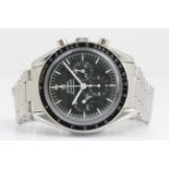 OMEGA SPEEDMASTER PROFESSIONAL 145.022 WITH PAPERS '220' BEZEL STRAIGHT WRITING, circular black dial