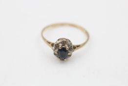 9ct gold diamond & sapphire dress ring (1.3g)