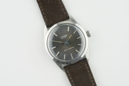TUDOR OYSTER VINTAGE WRISTWATCH, circular grey dial with applied hour markers and hands, 34mm