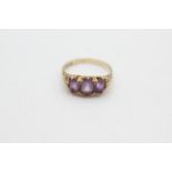 9ct gold amethyst gypsy ring (2.6g)