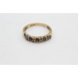 9ct gold diamond & sapphire ring (2.1g)