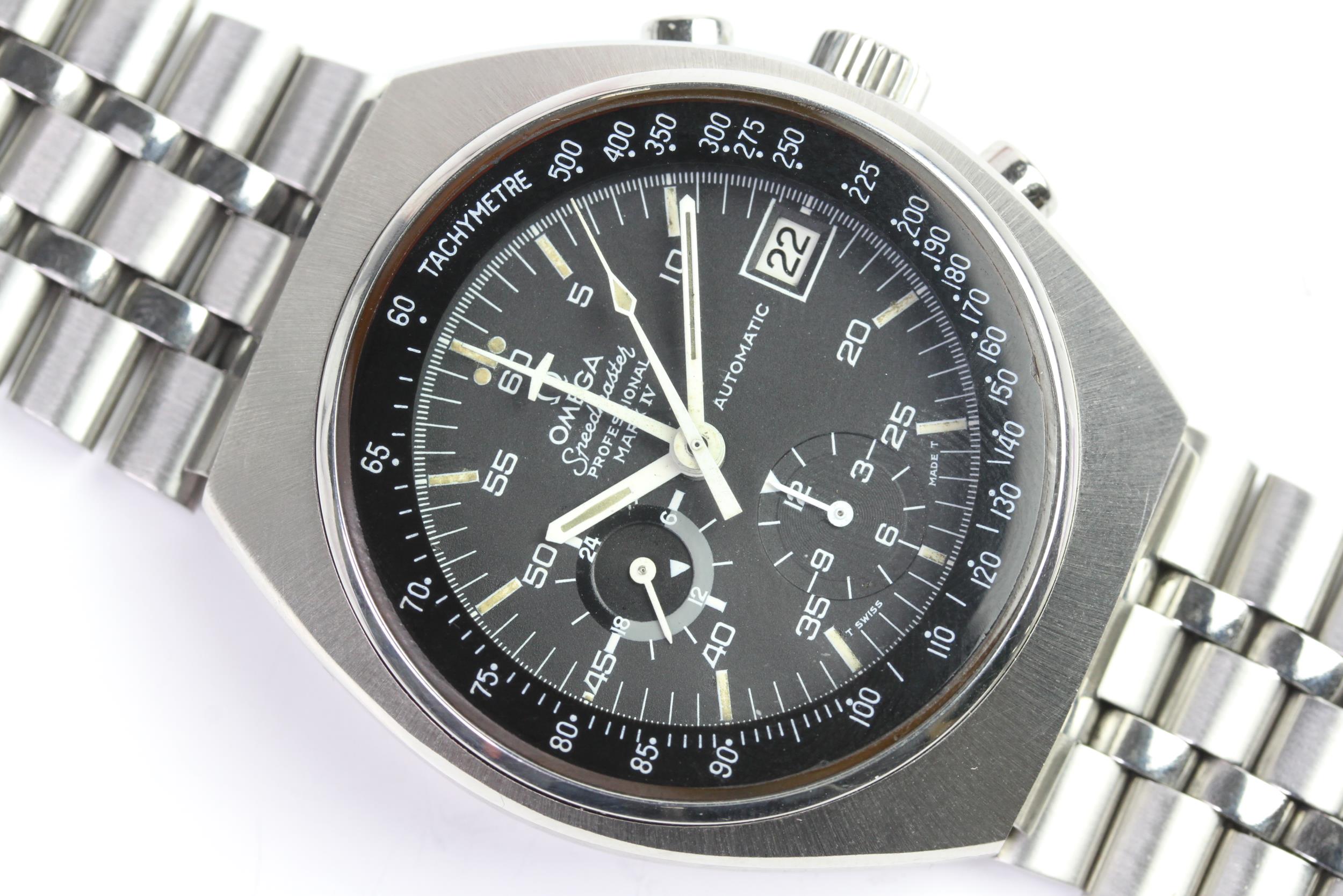 VINTAGE OMEGA SPEEDMASTER MKIV REFERENCE 176.009 WITH BOX AND PAPERS, circular black dial, - Image 6 of 10