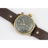 K.M HANHART WW2 GERMAN MILITARY MONOPUSHER CHRONOGRAPH, circular black dial with arabic numeral hour