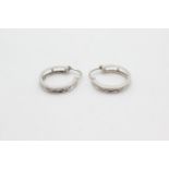 9ct white gold diamond hoop earrings (1.4g)