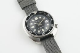 SEIKO AUTOMATIC 'CAPTAIN WILLARD' DIVER WRISTWATCH REF. 6105-8110, circular black dial with block