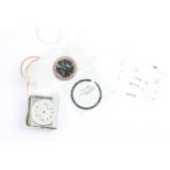 Set of parts including; Omega bezel insert blac, set of modern Omega hands, Incabloc dial, Chrono