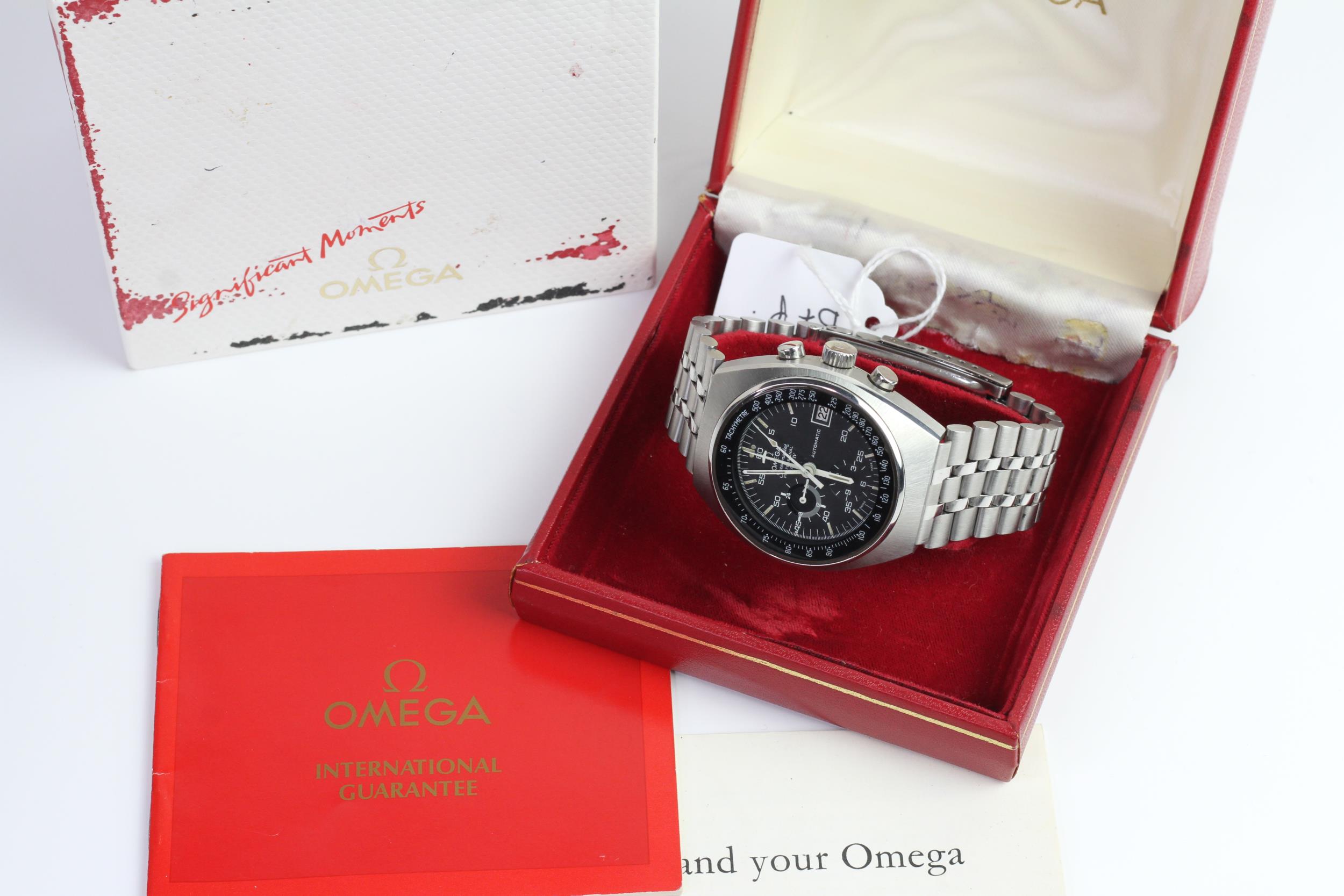 VINTAGE OMEGA SPEEDMASTER MKIV REFERENCE 176.009 WITH BOX AND PAPERS, circular black dial, - Image 2 of 10